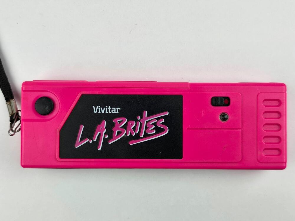 Vintage Vivitar L.A. Brites 110 Film Camera Neon Pink Point & Shoot w/ flash